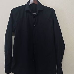 Roberto Cavalli Black Cavalli Button Down Shirt Sz 41/16